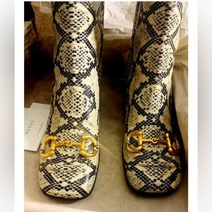 Horsebit Accent Python Boots